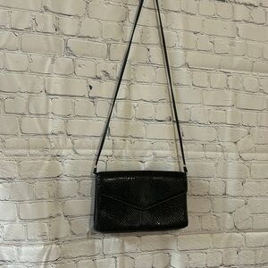 Whiting & Davis Black Mesh Purse Crossbody Shoulder Black Evening Bag Small